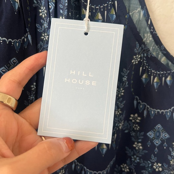 NWT Hill House Sz S Giselle Dress Charm Scallop Floral Maxi Dress Blue Cottage - Picture 6 of 11